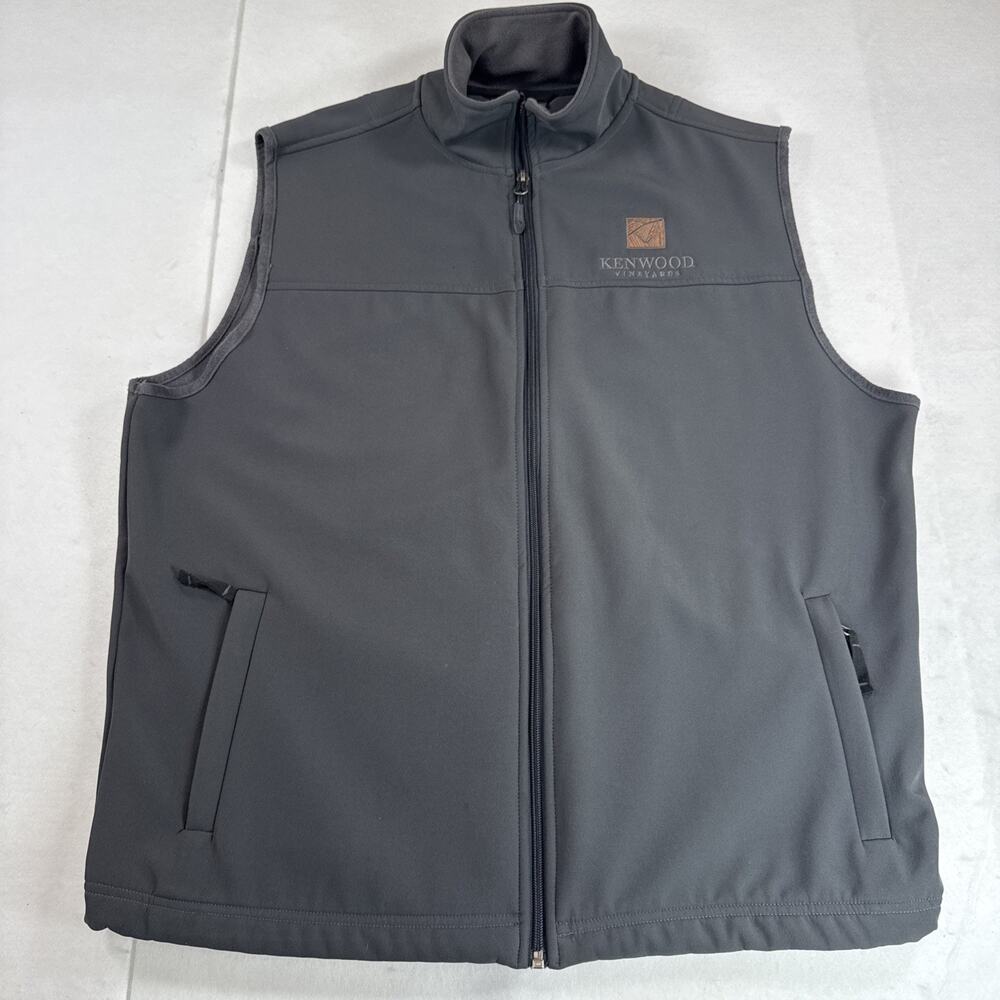 Kenwood Vineyards Soft Shell Vest Fossa Men’s Large Gray Full Zip Fleece Lined